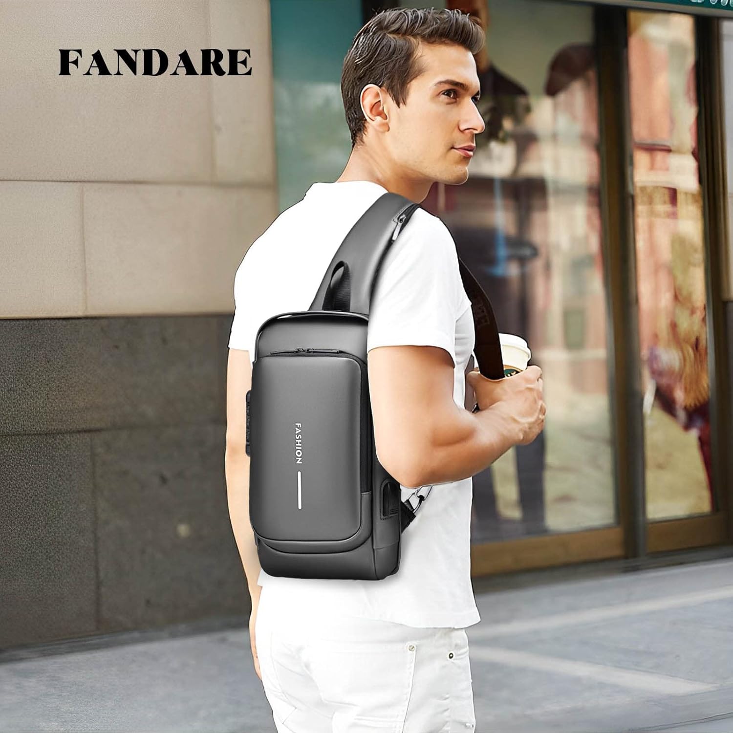 FANDARE Anti-theft Chest Bag Business Shoulder Bags Satchel Bag with USB
