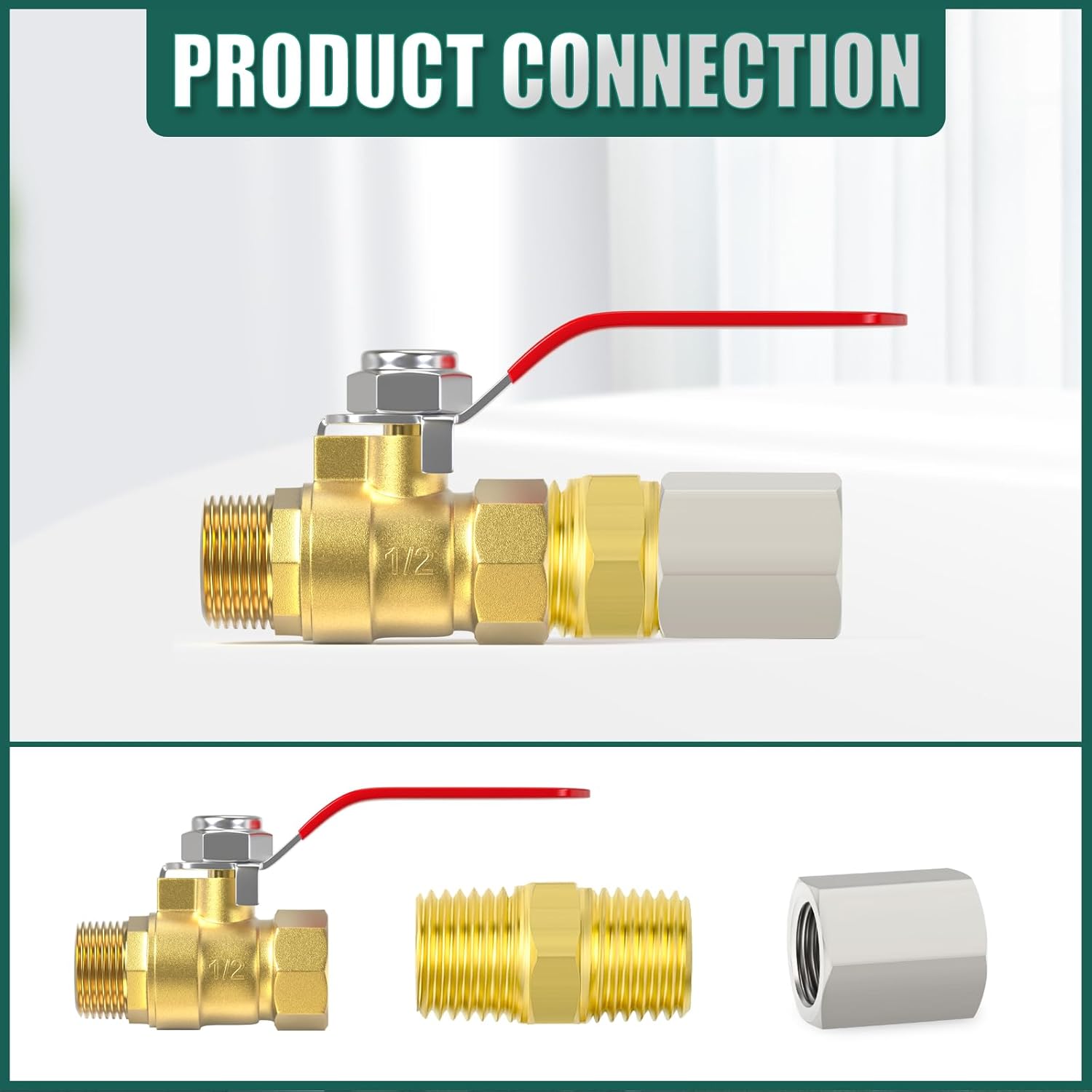 2PCS 304 Stainless Steel Forging Full Hex Coupling, 1/2" NPT Female x 1/2" NPT Female Pipe Fitting, for fuel/air/liquid/oil/gas