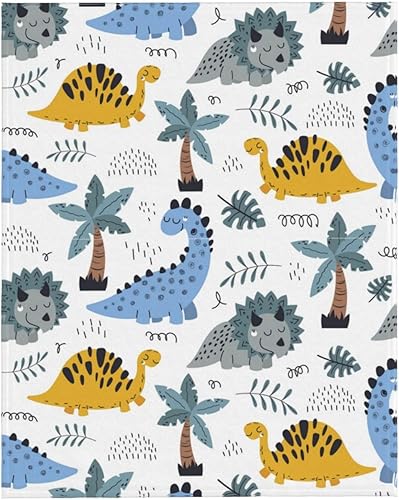 Miniatura 9 de Manta de dinosaurio para mujer, suave manta de forro polar de verano de 50 x 40 pulgadas, manta ligera de viaje para cama, sofá, bonita decoración