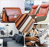 Vista 6 de Tela de cuero sintético de 2 yardas 58" x 72", 0.8 mm de espesor, material de cuero para tapicería de poliuretano, cuero sintético, hojas de vinilo