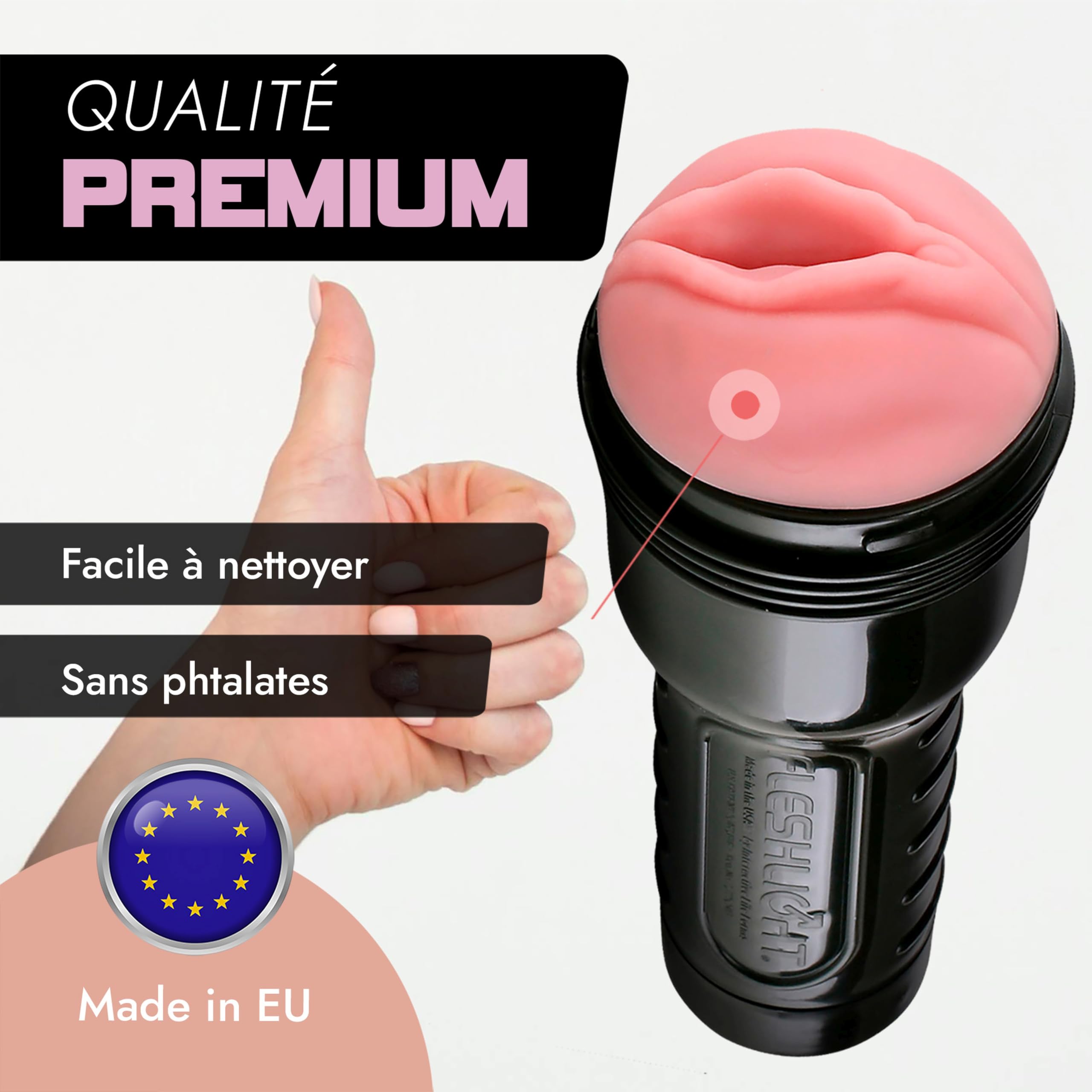 Fleshlight - Pink Lady Mini-Lotus - Masturbateur discret et stable en matériau SuperSkin réaliste