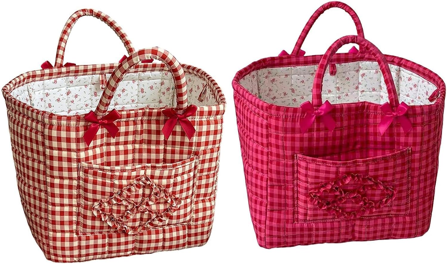 Fabric Boho Tote Organizer with Handles Portable Storage Bag Large