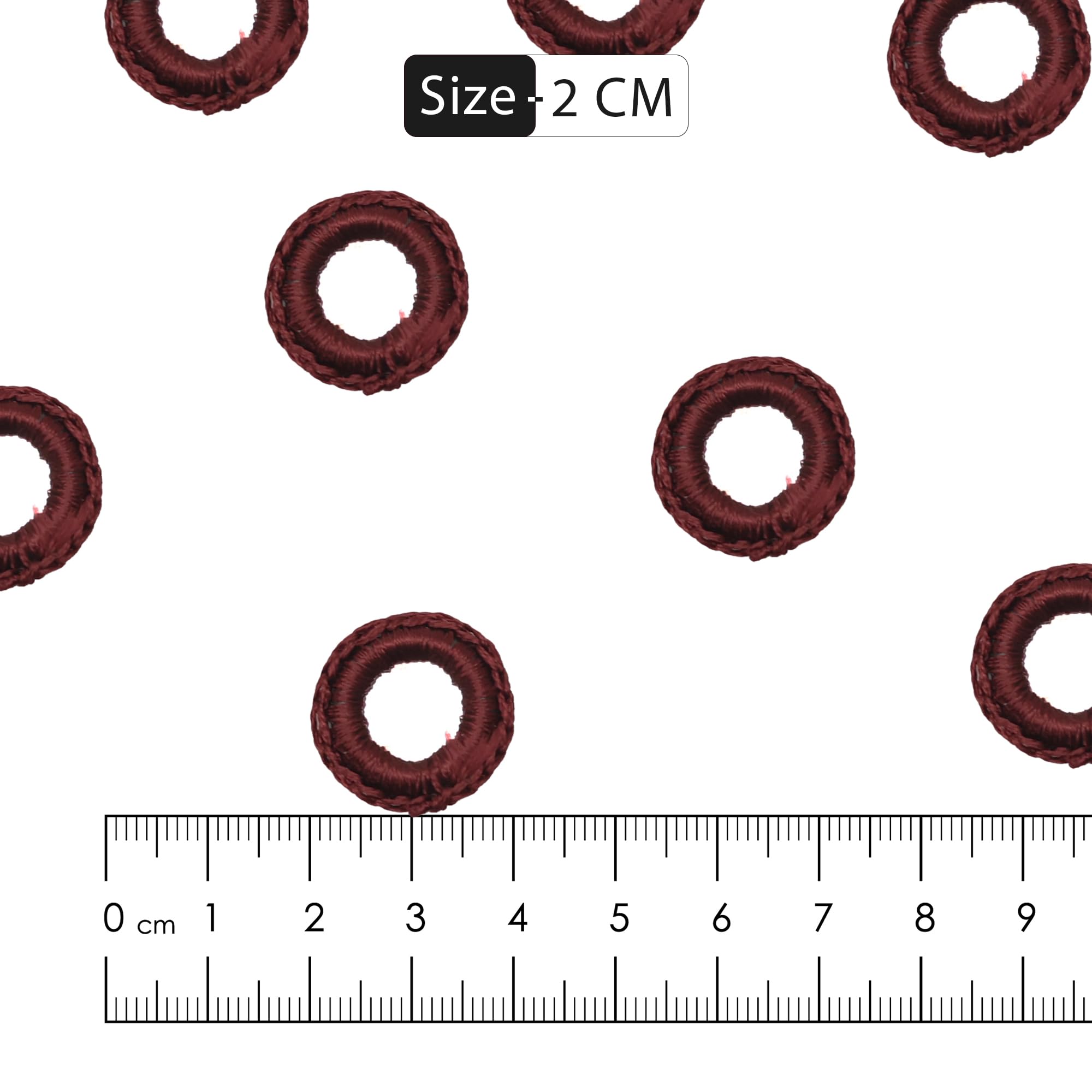 Embroiderymaterial Maroon Mirror Work Embroidery Rings 20MM β Sewing Mirror Embellishments for Blouse, Saree, Lehenga, Dress Decoration & DIY Crafts (Maroon, 100 Pieces, 20MM) 1