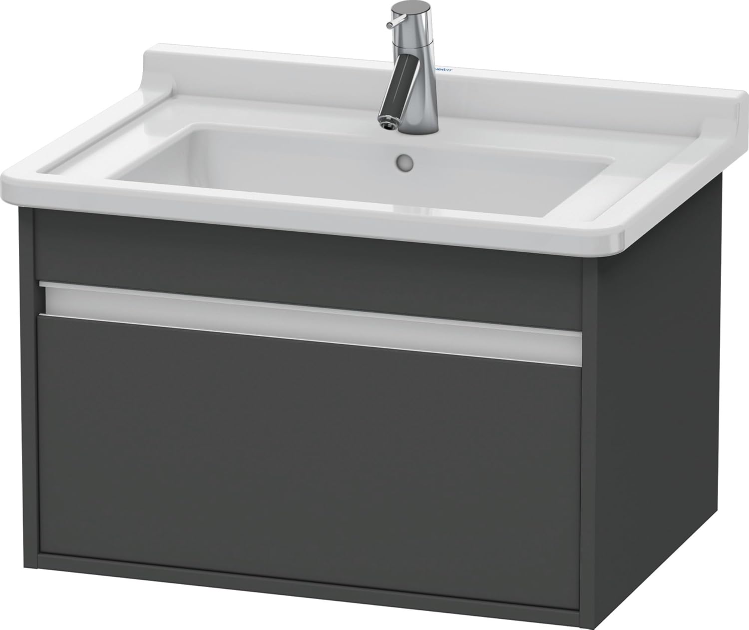 Duravit KT666404949 Vanity Unit Wall-Mounted for #030480, 18 1/4" x 31 1/2", Graphite Matt