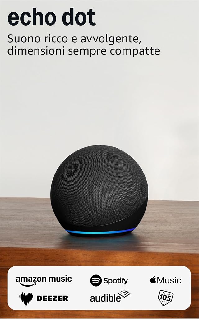 Echo Dot (Ultimo modello) | Altoparlante intelligente Wi-Fi e Bluetooth, suono più potente e dinamico | Anthracite, con Accesso Anticipato ad Alexa+