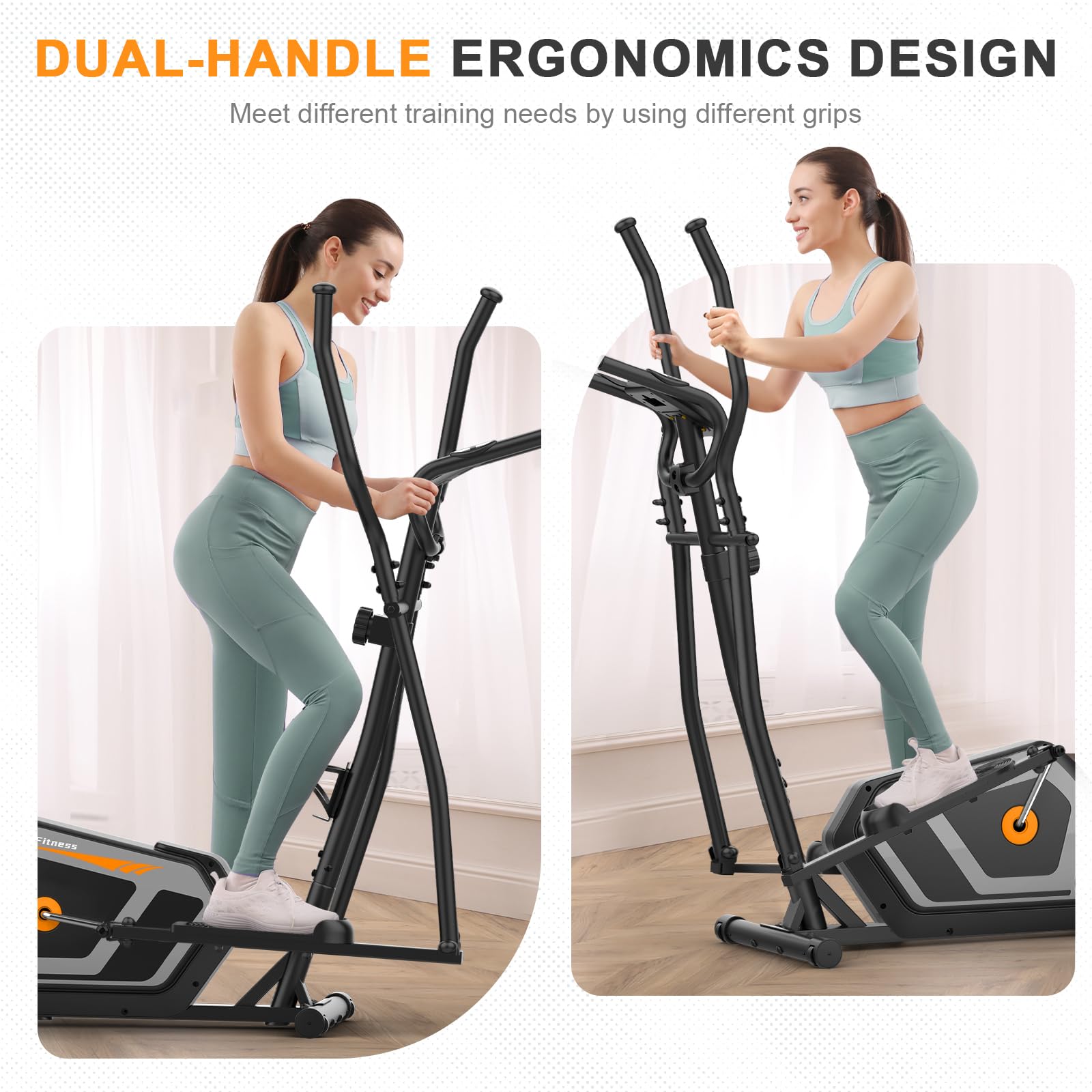 Vélo elliptique,3 en 1 vélo elliptique avec16 Niveaux de résistance, écran LCD, Porte-Bouteille,Pédale Antidérapante,capacité de Charge de 287LBS,Stepper elliptique aérobique