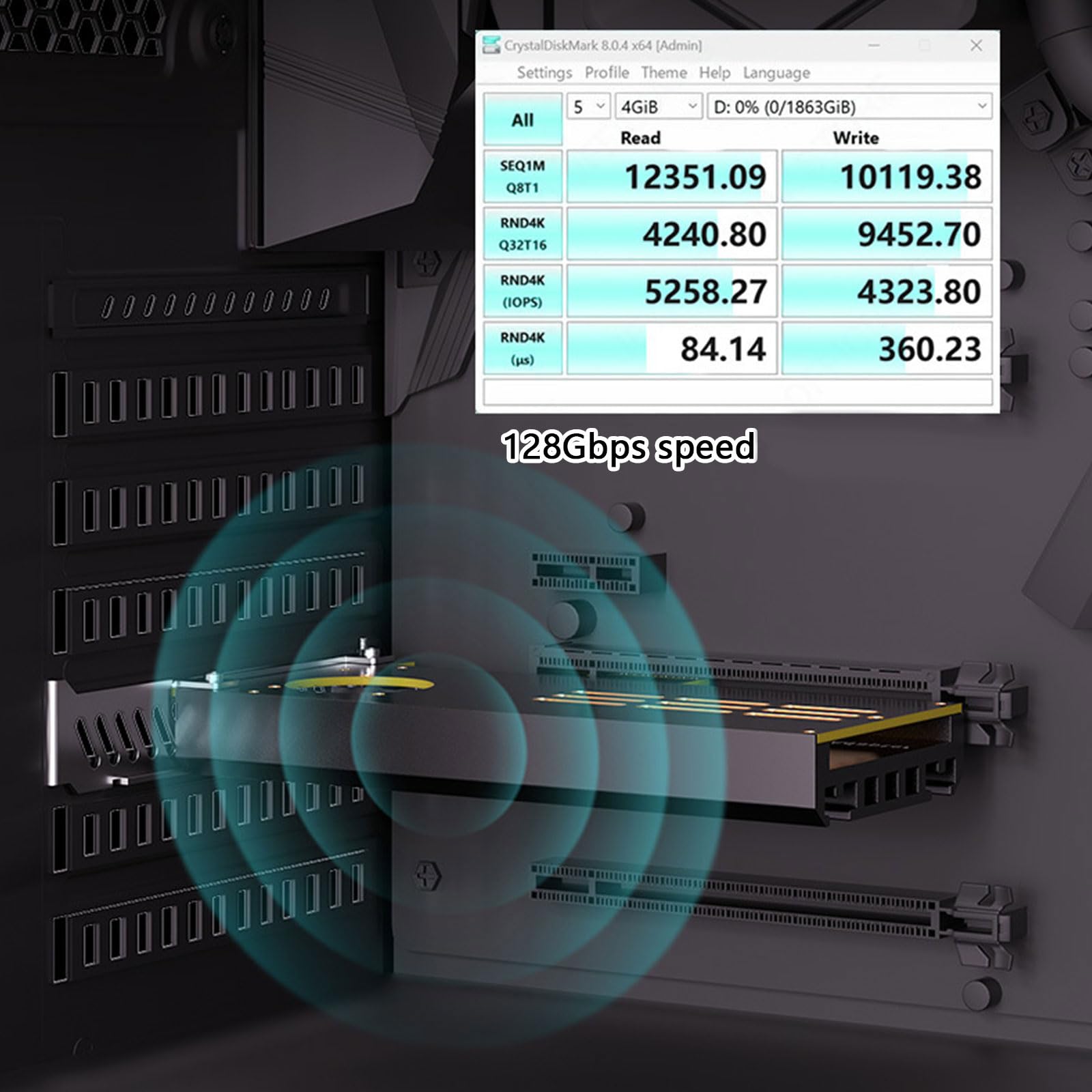 WEISUYUUS pieceIE5.0 to NVME2.0 Expansion Card for 128Gbps Highly Speed Data Transfer Enhances Performances pieceIE X4X8X16