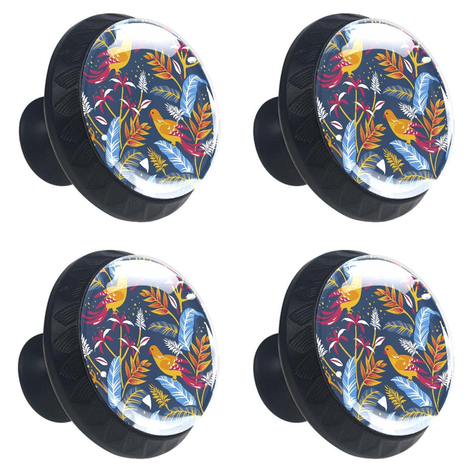 Boutons de porte de placard motif oiseaux en lot de 4 pour la décoration de meuble