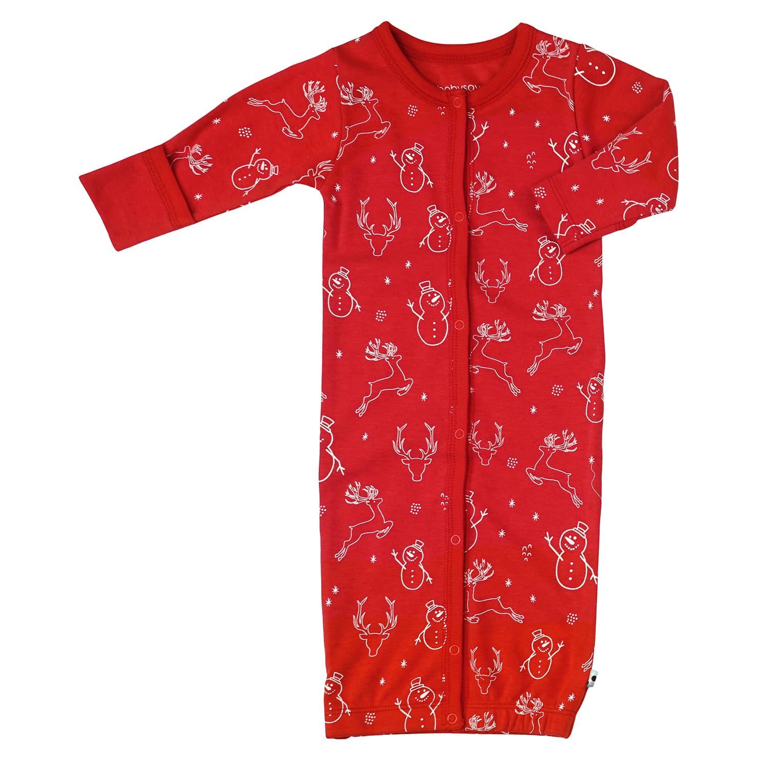 Babysoy Unisex Baby Long Sleeve Gown Sleep Sack, Ultra Soft Nightgown, Newborn Reversible Mittens