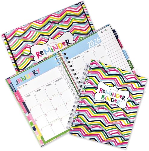 Carpeta de recordatorios 2024-2025 planificador de 18 meses + 361 calcomanías de agenda, vistas semanales y mensuales, tapa dura, cierre elástico,