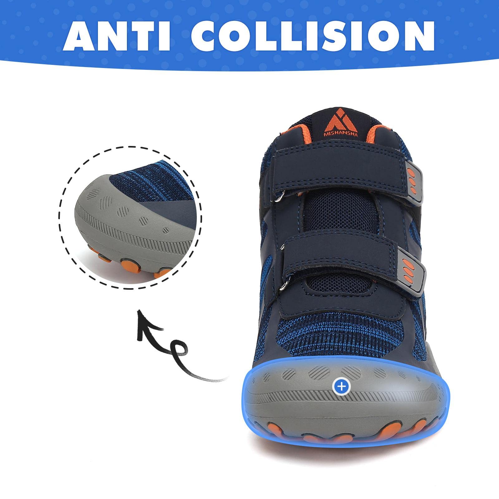 Mishansha Botas de Senderismo Niño Niña Zapatos de Trekking Antideslizante Ligero Zapatillas de Montaña Cómodos Exterior, Azul Vaquero 26 EU