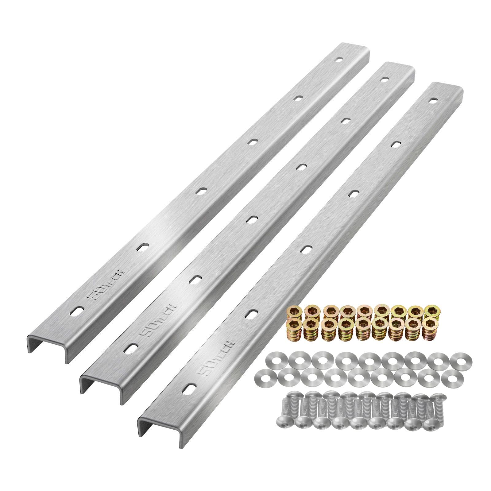 SOTECH Molduras de cumbrera 90 x 4 x 2 cm 3 piezas en forma de U de acero