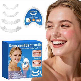 Veneers Teeth for Women & Men, Reusable Dental Cover for Missing or Imperfect Teeth, Easy to Wear, Comfortable Fit, Natural-Looking Appearance