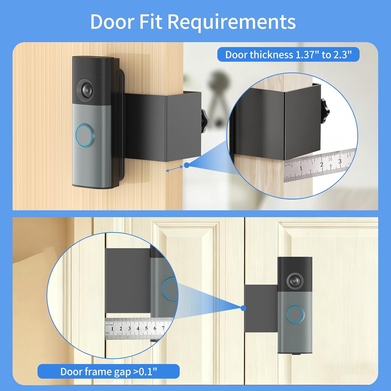 Anti-Theft Ring Doorbell Camera Mount: No-Drill Doorbell Bracket Mounting Compatible with Ring Battery Doorbell/Plus/Pro(Newest Model) Accessories for Renters, Apartments