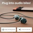 Ambrane Type C Wired in Ear Earphones with in-Line Mic for Clear Calling,1.2M Cable,10Mm Dynamic Drivers for Boostedbass,Control Buttons for iPhone 15,Samsung&Type C Devices(Stringz 38C,Black) gallery image