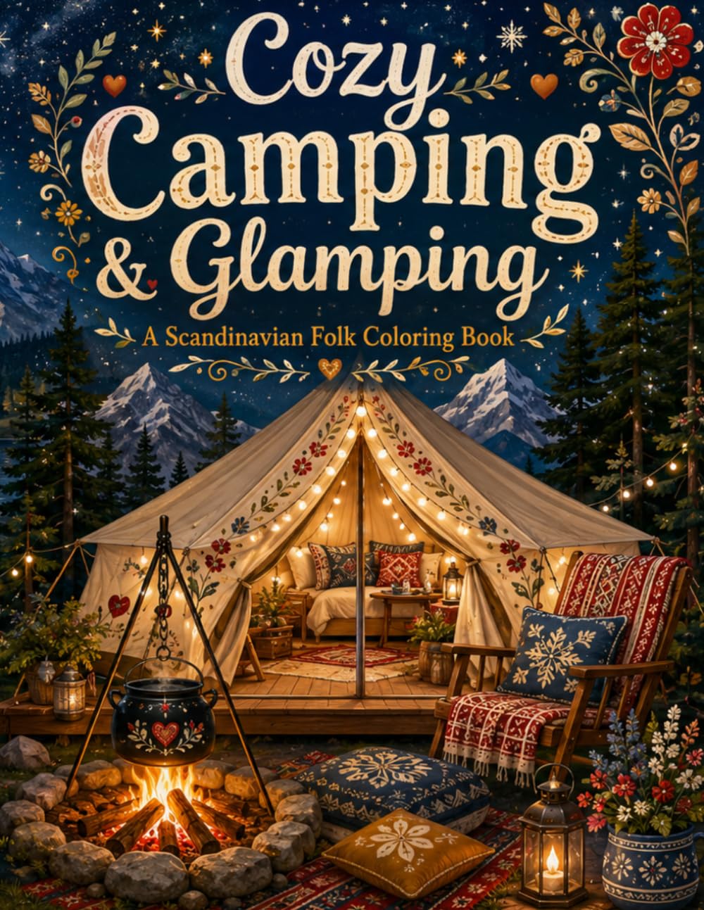 Campfire Dreams: A Scandinavian Folk Coloring Book