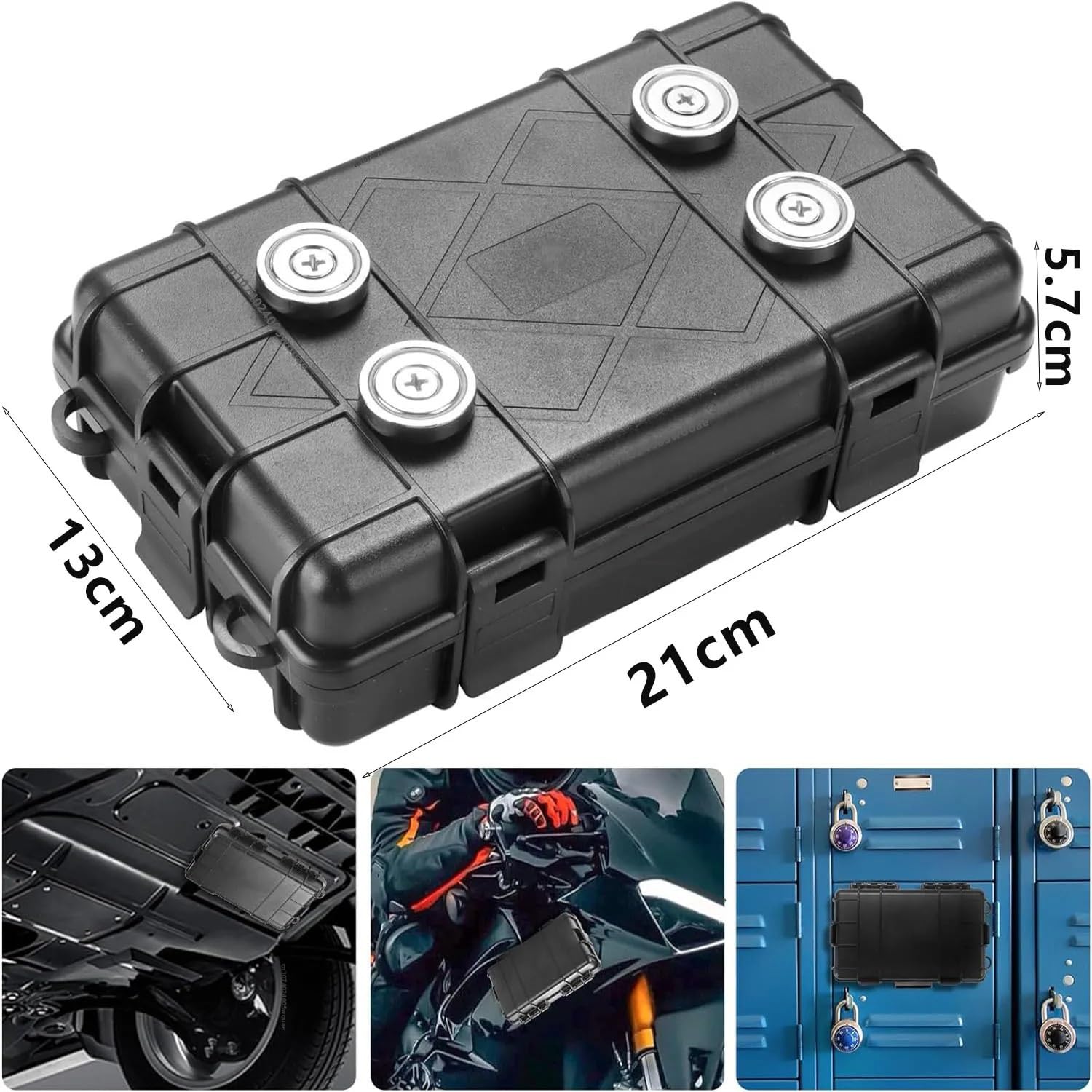 Safes Tresor Halter unter dem Auto, wasserdichter magnetischer Schlüsselhalter unter Fahrzeugen, Outdoor-Schlüsselkasten, versteckter Schlüsselkasten, Zubehör