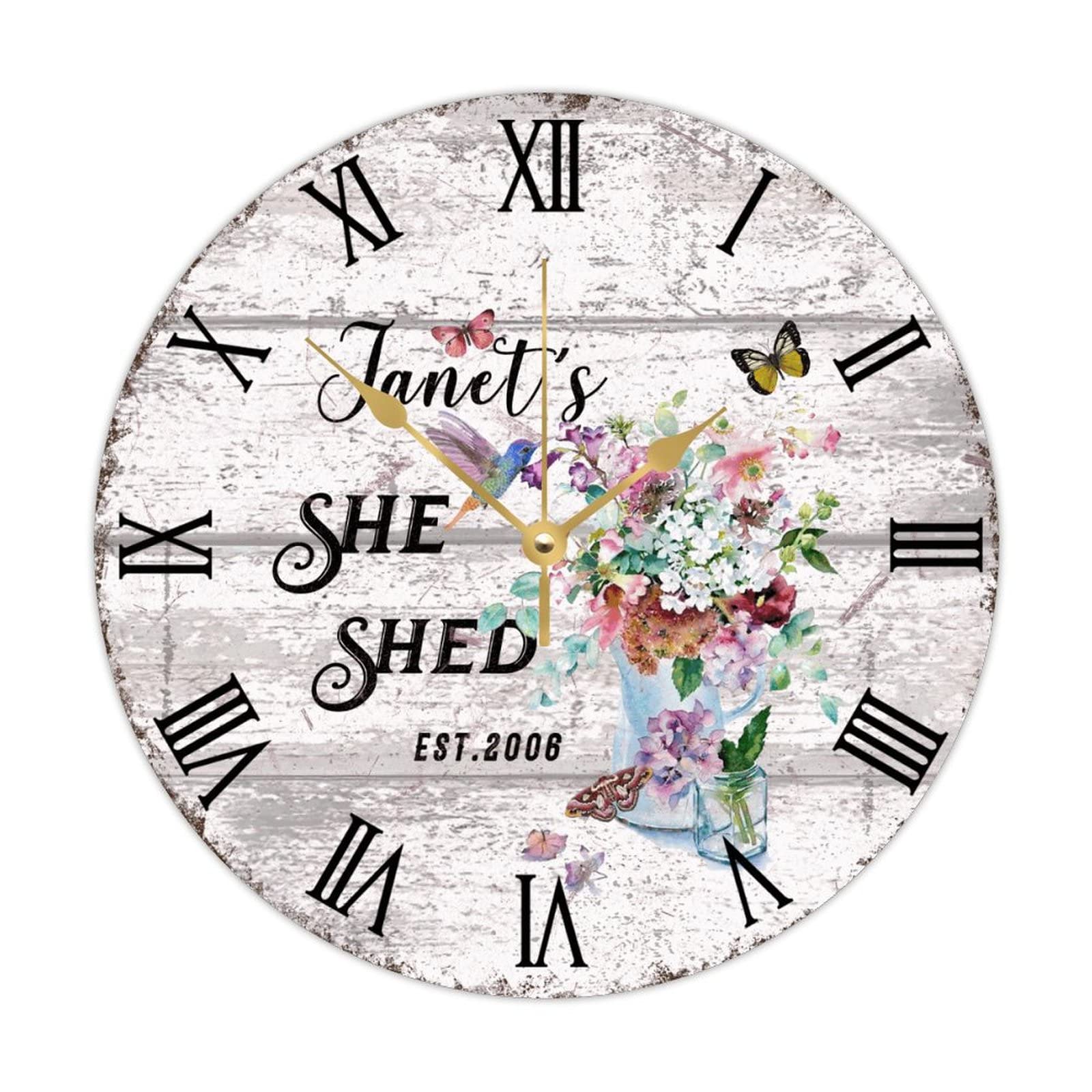 Horloge murale pour la cuisine et le salon style floral bohème