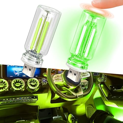 Miniatura 12 de 2 luces LED USB para automóvil, luces LED regulables al tacto, puerto USB, iluminación ambiental retro para automóvil, luces LED interiores