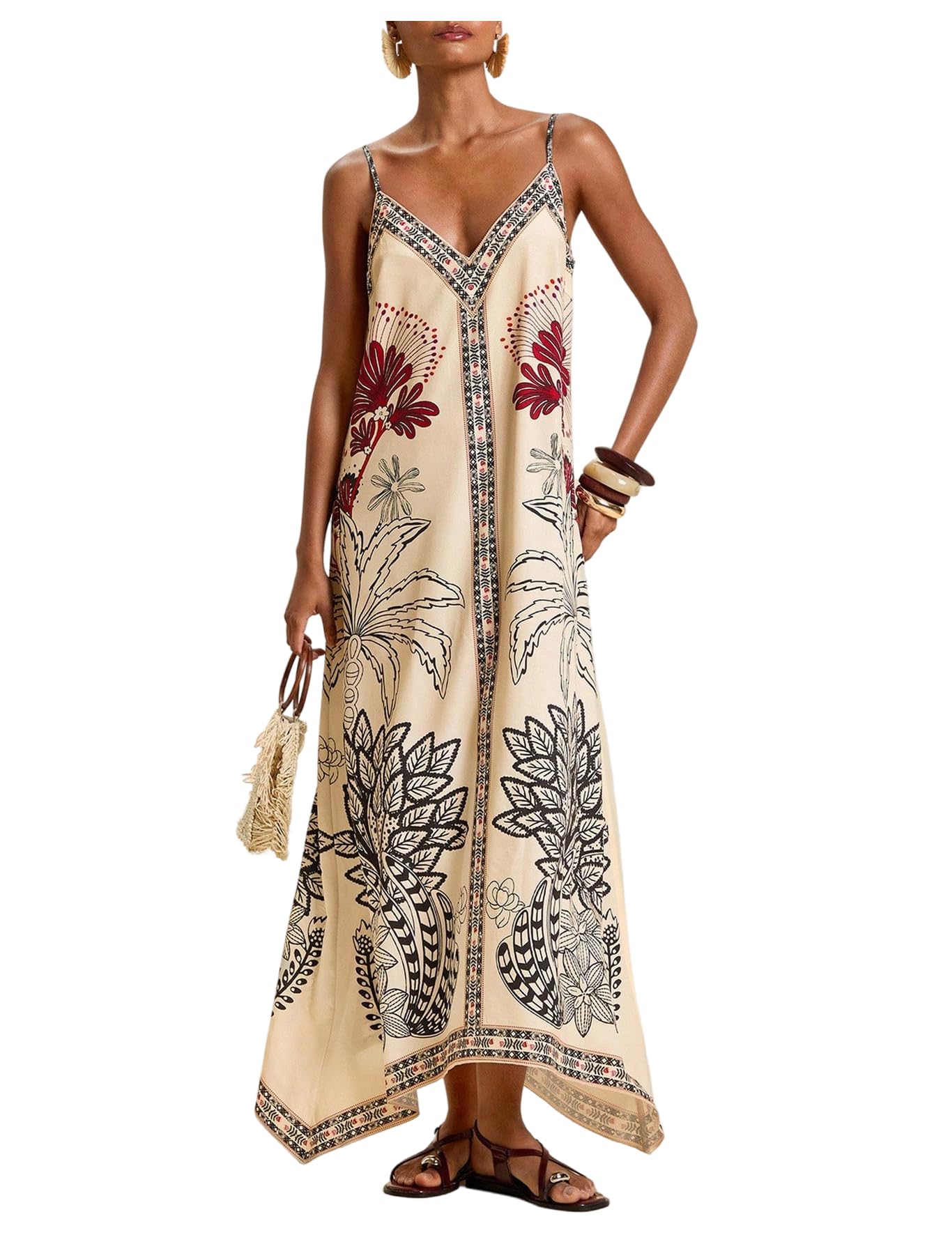 Women's Boho Maxi Dress Tropical Vacation Dresses Sundress