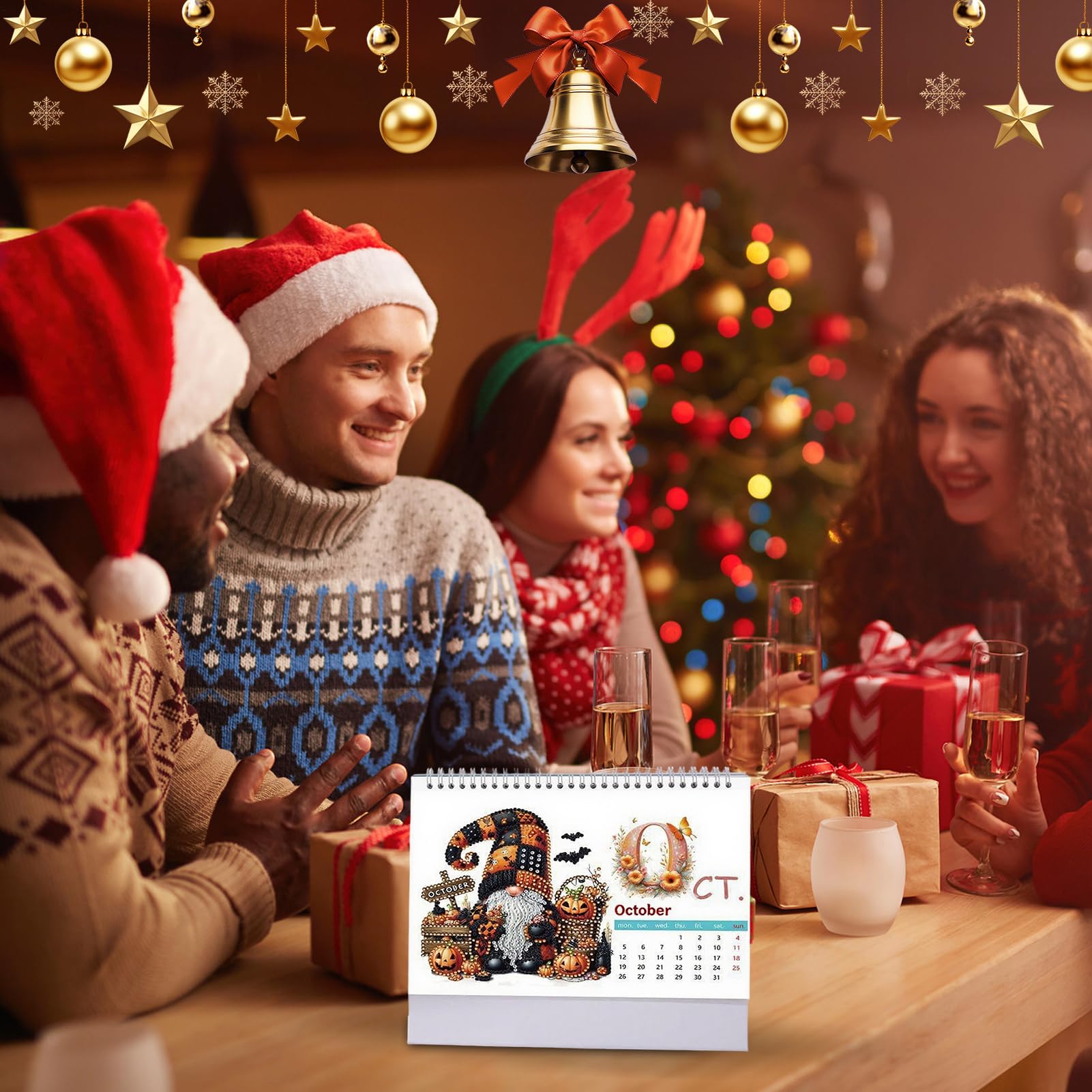 Calendario Da Tavolo 2026 Con Decorazioni Cristalline Per Ufficio Casa