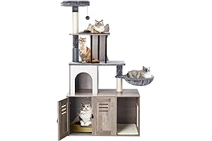 Snughome 2-in-1 Cat Tree with Litter Box Enclosure: Ultimate Comfort and Privacy...