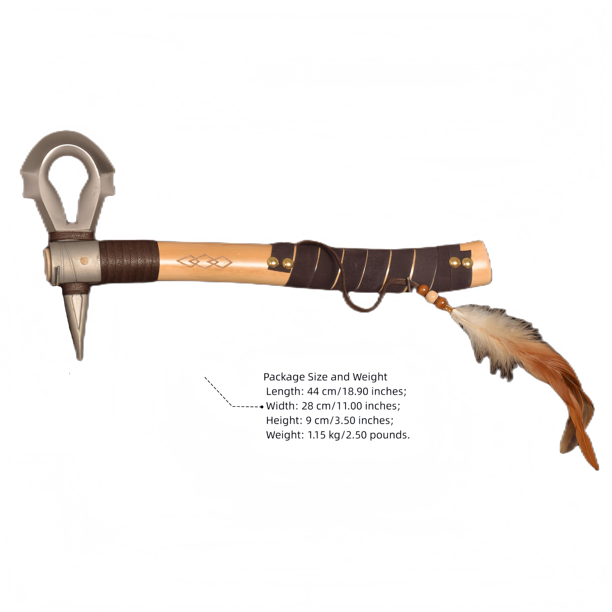 Sword Valley Indian Divine Axe - A Cold Weapon Used in Close Combat on The North American Continent, with Feathered Decorations on The Axe