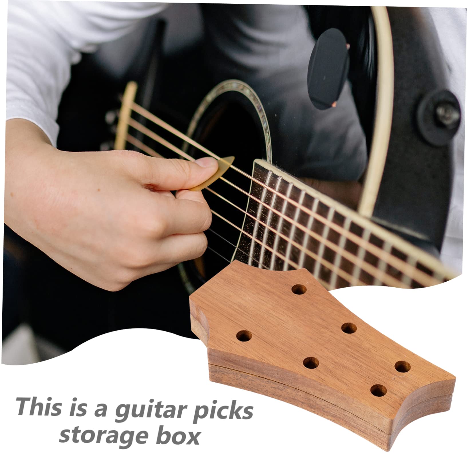 BESTonZON Plektrum Aufbewahrungsbox Aus Holz Tragebox Für Gitarrenplektren Aufbewahrungsbox Für Plektren Gitarrenplektrum-etui Zubehörbox Für Gitarren