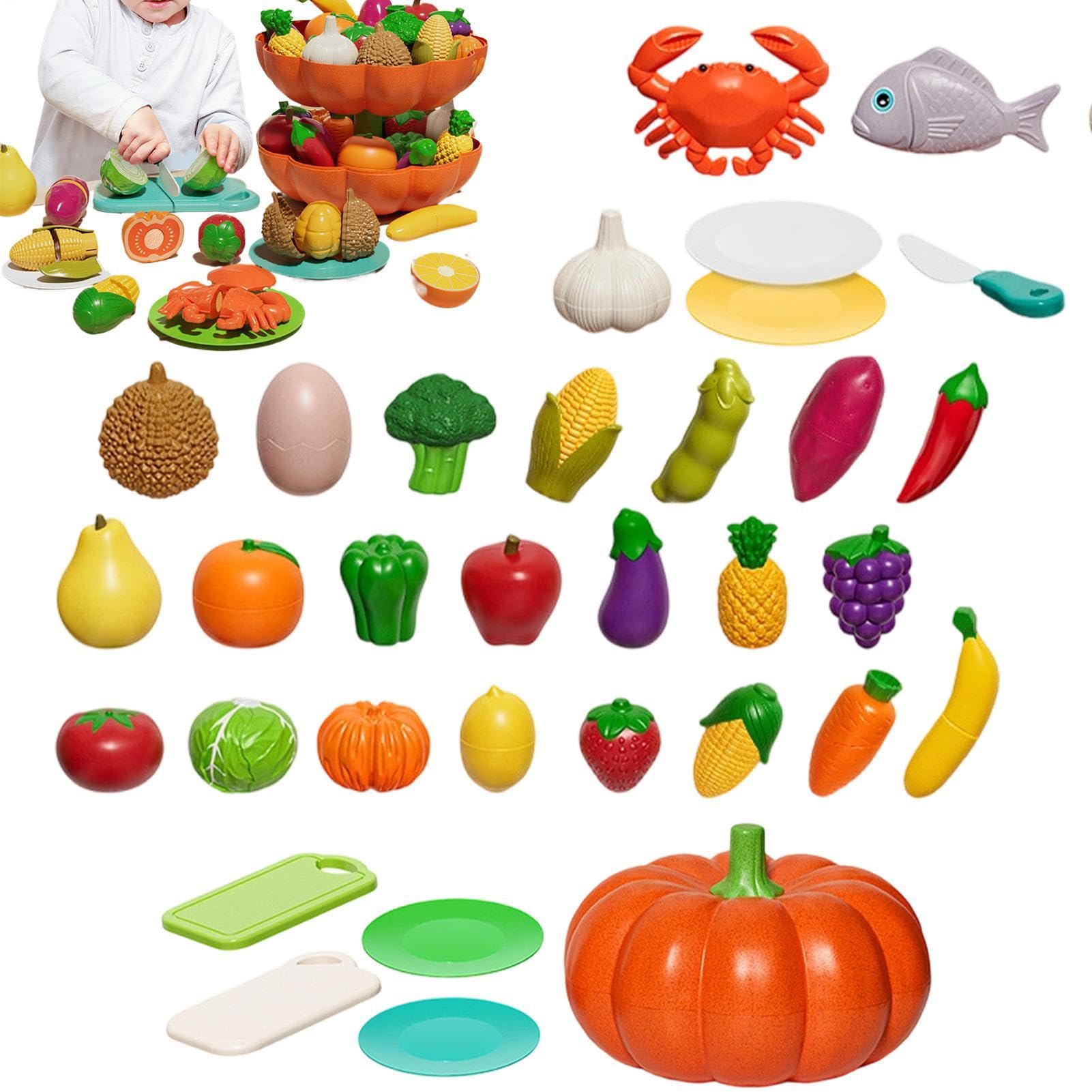 Set de Comida de Juguete para Cocina Infantil Juguete Realista Clasificador | Juego de Simulación Para Niñas Niños Escuela Tienda Carrito de Supermercado y