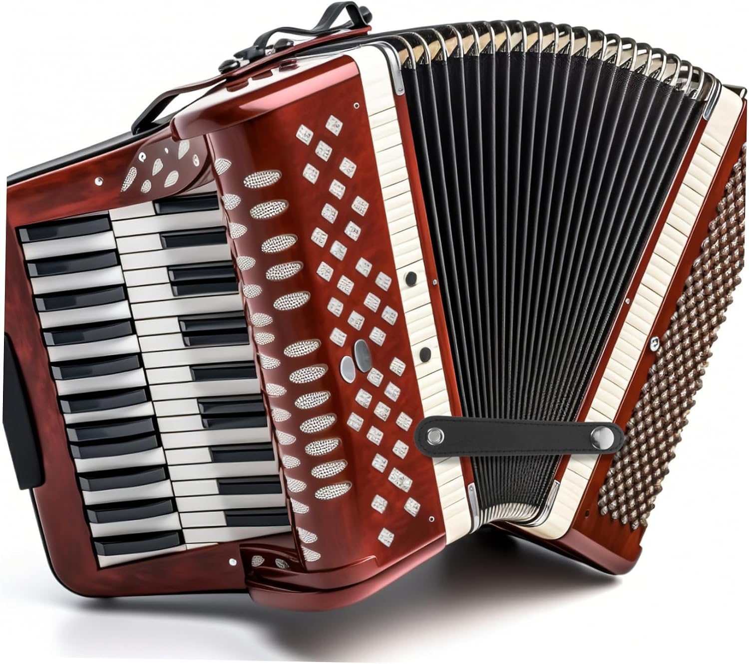 Double-Layer Leather Accordion Bellows Straps Universal Accordion Accessories Adjustable Buckle for Musicians
