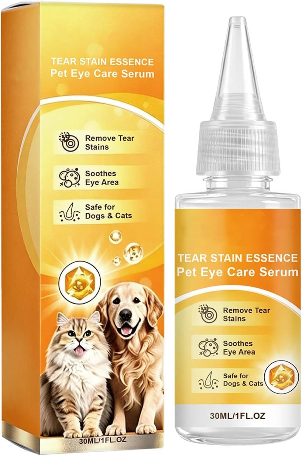 Gentle Pet Eye Care Serum for Dogs & Cats, Pet Tear Stain Remover Serum，1PC