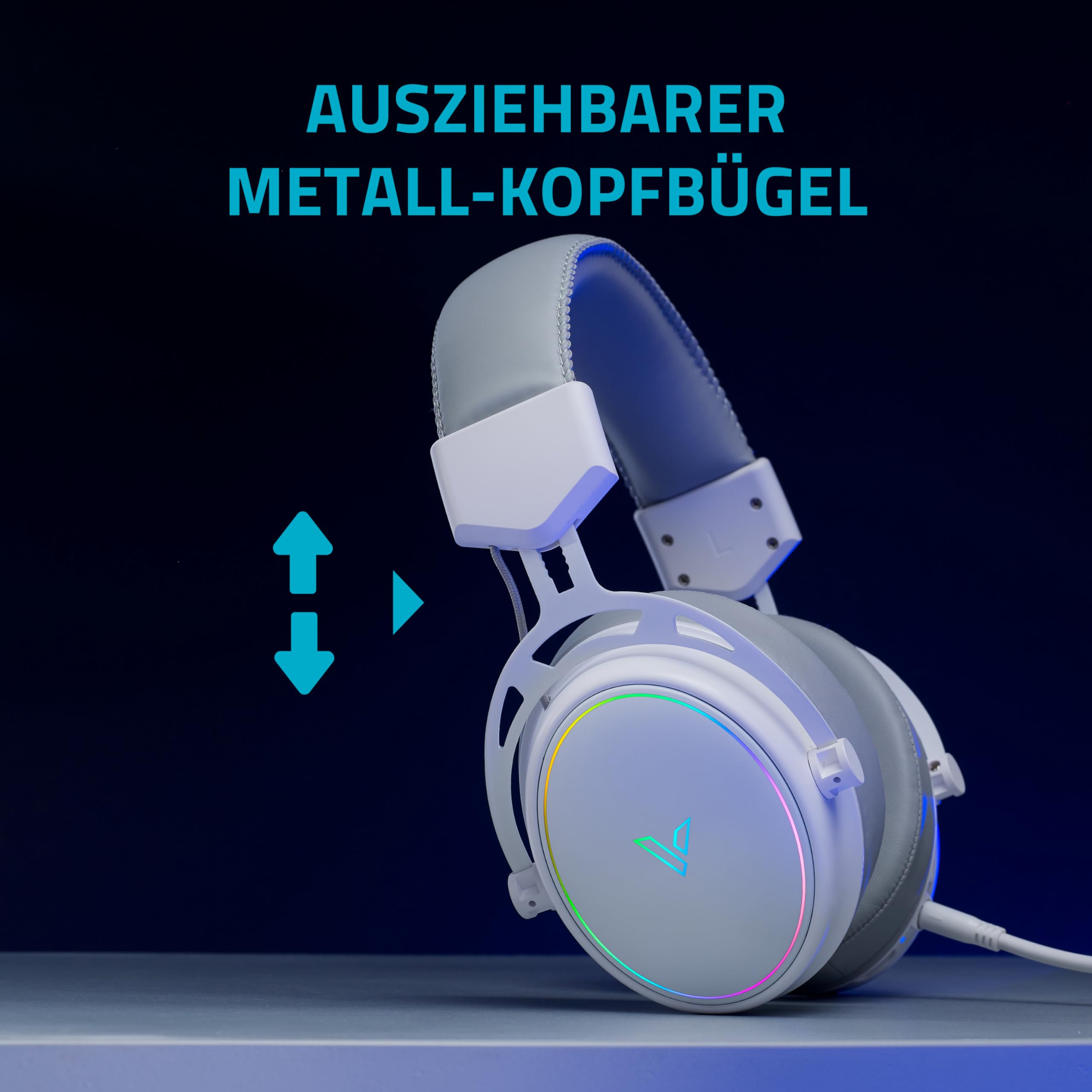 Rapoo Auriculares inalámbricos VH800 para Videojuegos, micrófono Flexible con Silencio, Almohadillas de Piel sintética, batería de 46 h, Auriculares Bluetooth y PC de 2,4 GHz, Mac, Xbox One, PS4,