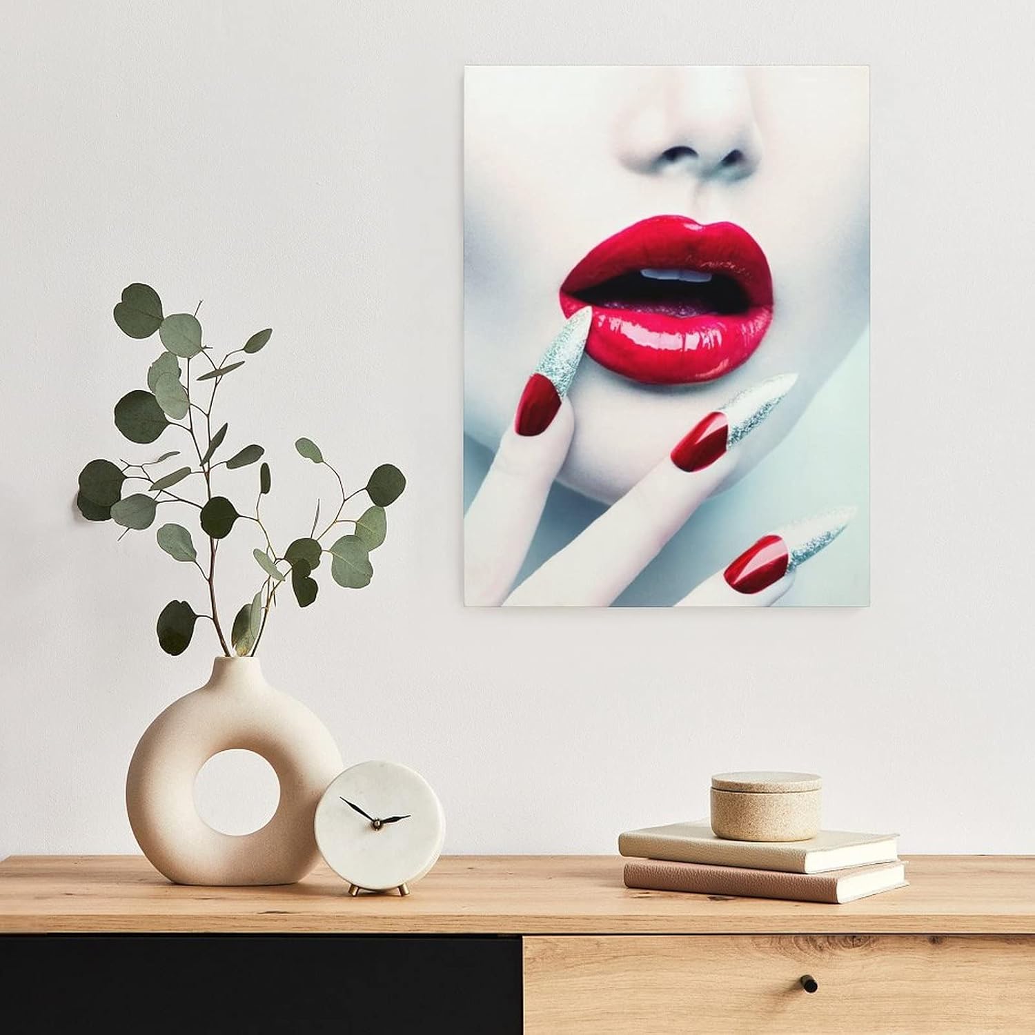 Manicure Poster Makeup Manicure Red Long Nails Red Crown Ze Lips Fashion Aesthetics Nail Shop Wall P Canvas Wall Art Prints for Wall Decor Room Decor Bedroom Decor Gifts 12x16inch(30x40cm) Unframe-s