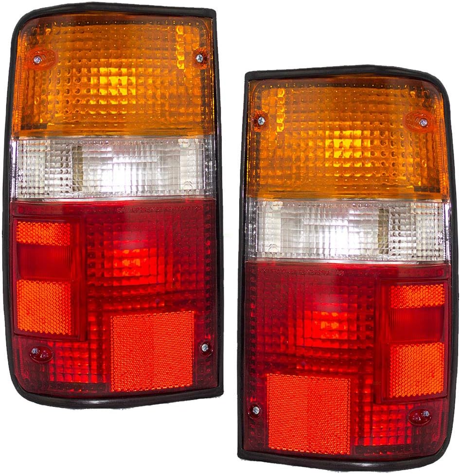 Brock Replacement Driver and Passenger Taillights Tail Lamps Compatible with 89-95 Pickup Truck 8156089166 8155089166