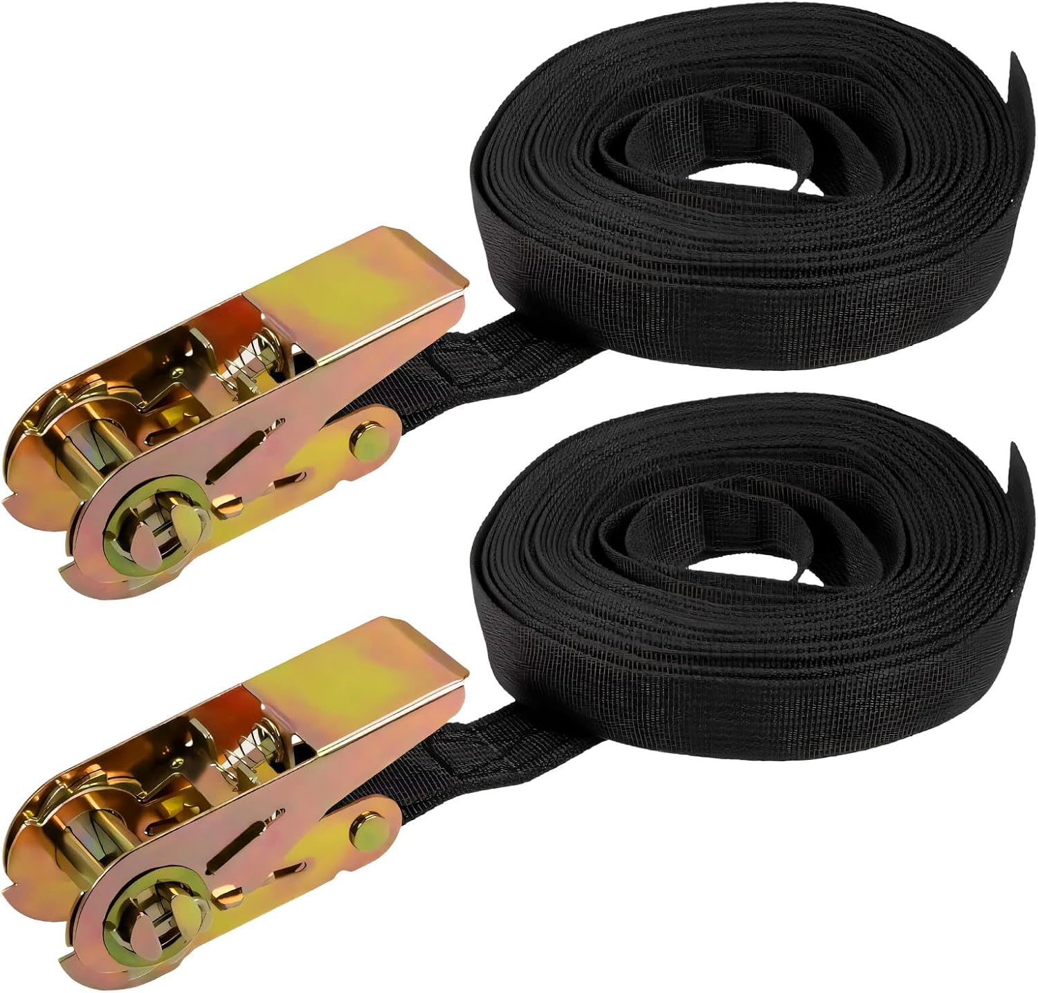 2 PCS Endless Ratchet Tie Down Straps, 1 in×10 Ft Heavy Duty Ratcheting Strap with Track Spring Fittings, 1764 lbs Break Strength Cargo Ratchet Tie Downs for Car Truck Trailer