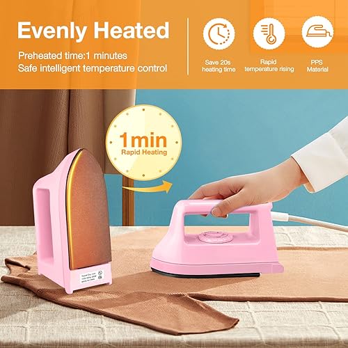 Miniatura 3 de Mini plancha para manualidades, acolchado, plancha de viaje, plancha para el hogar, suministros de planchado fácil, mini plancha eléctrica, mini