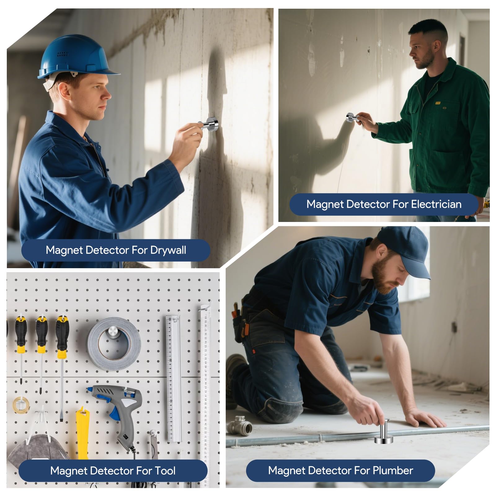 Aimant Puissant Pour Placo Outils Electricien: Aimant Rail Pour Placo Detection De Rails Et Montants De Cloisons SèChes Simple Et Double éPaisseur - Ideal Pour Plaquiste Electricien Plombier
