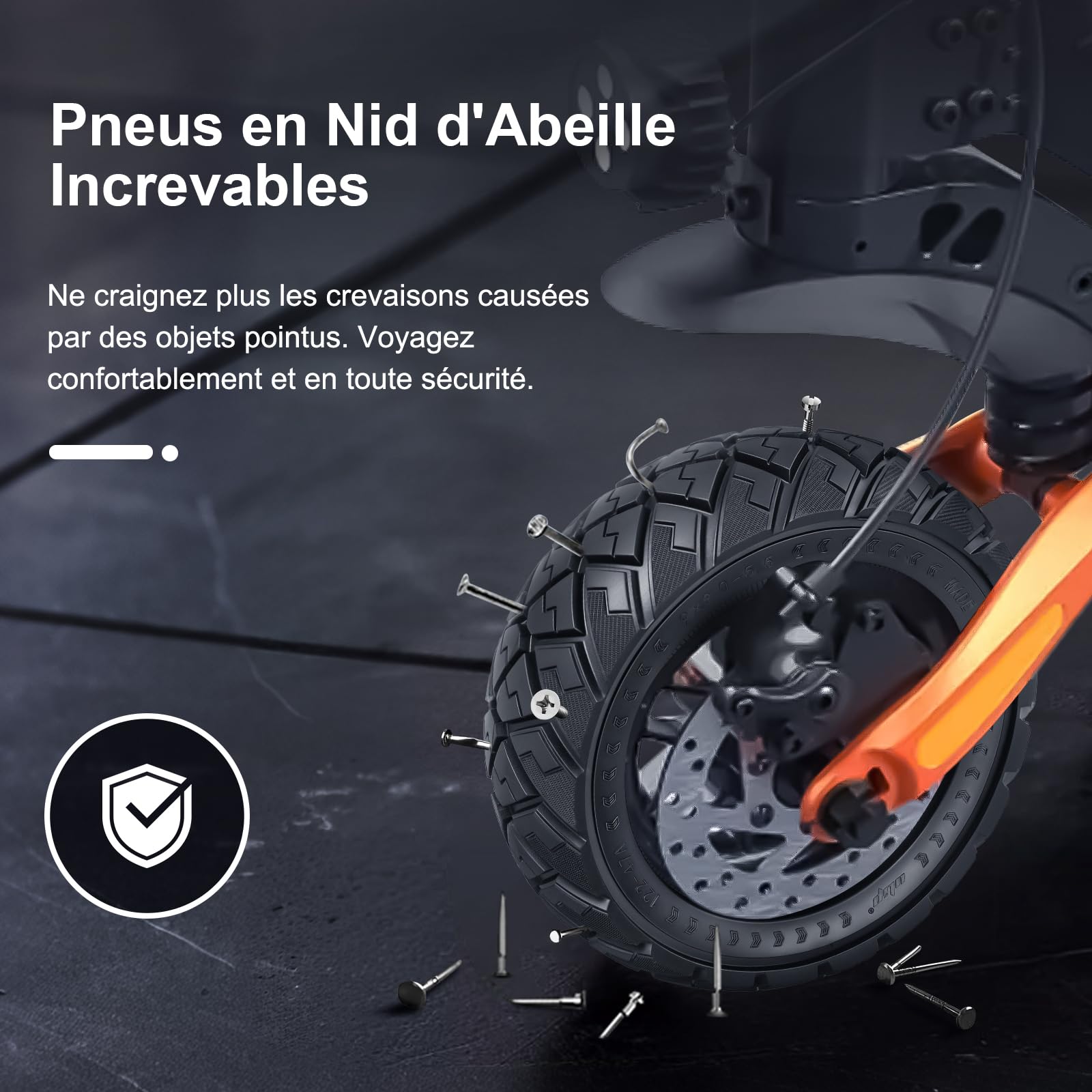 Pneu Plein pour Kukirin G2 pro, Zero 10X, Dualtron Eagle Pro Trottinette électrique, 9 x 3,0-5,5 Pneu Solide, Roue de Rechange Antidérapant Anti-crevaison (Noir 1 Pièce)