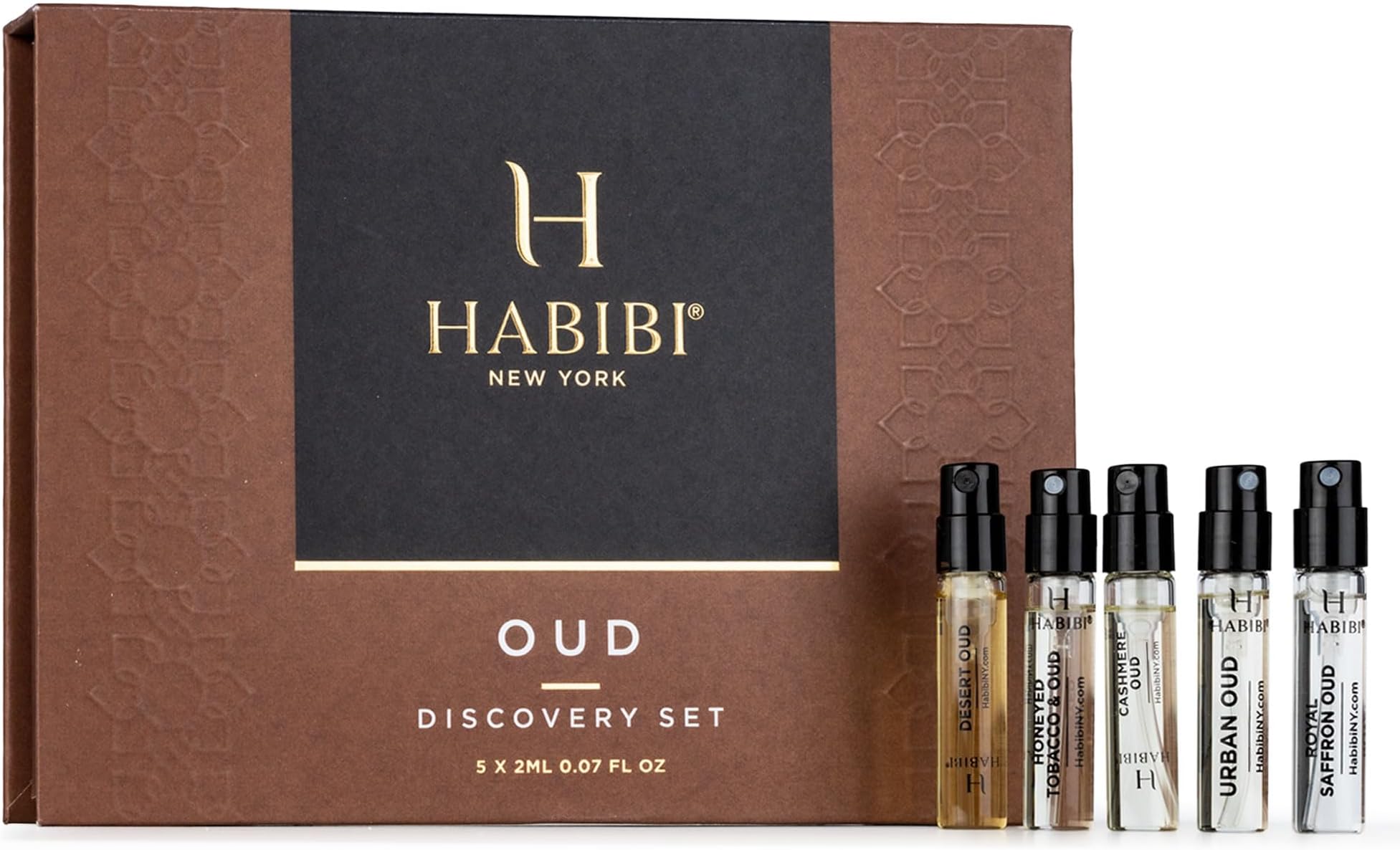 Oud Perfume Discovery Sample Set – Luxury Eau De Parfum & Cologne Sampler Sets for Men & Women, Travel Size Gift Set, Made in USA, 5 x 2ml