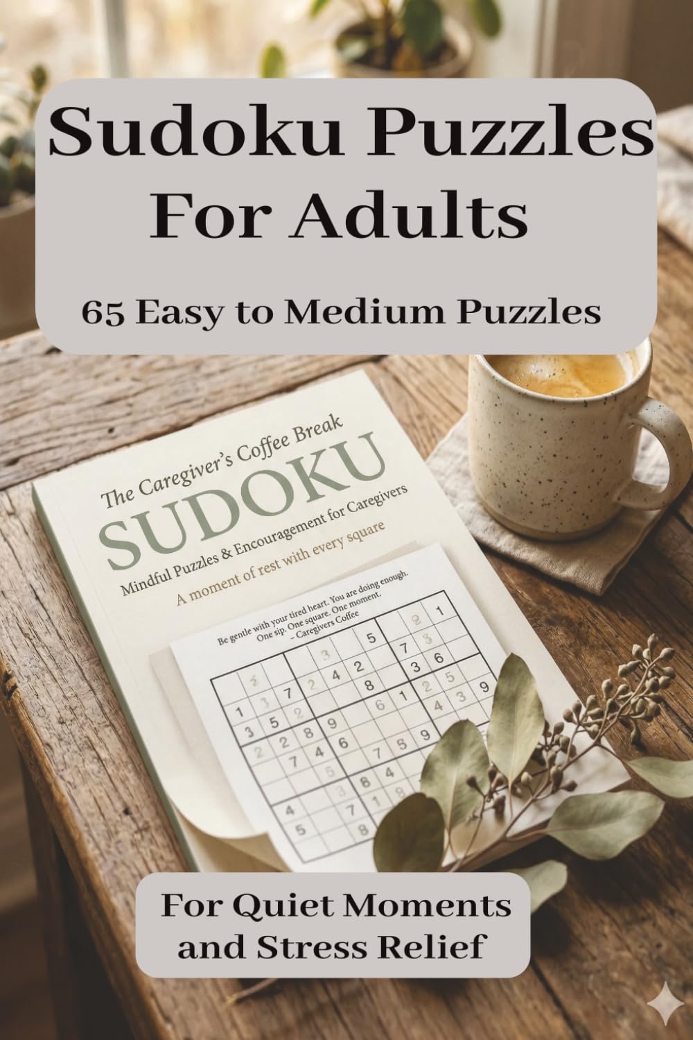 Sudoku Puzzles For Adults 65 Easy to Medium Puzzles: Easy to Medium Sudoku Puzzles for Stress Relief and Relaxation, Portable Brain Games for Waiting ... (Caregivers Coffee: Quiet Moments Collection)