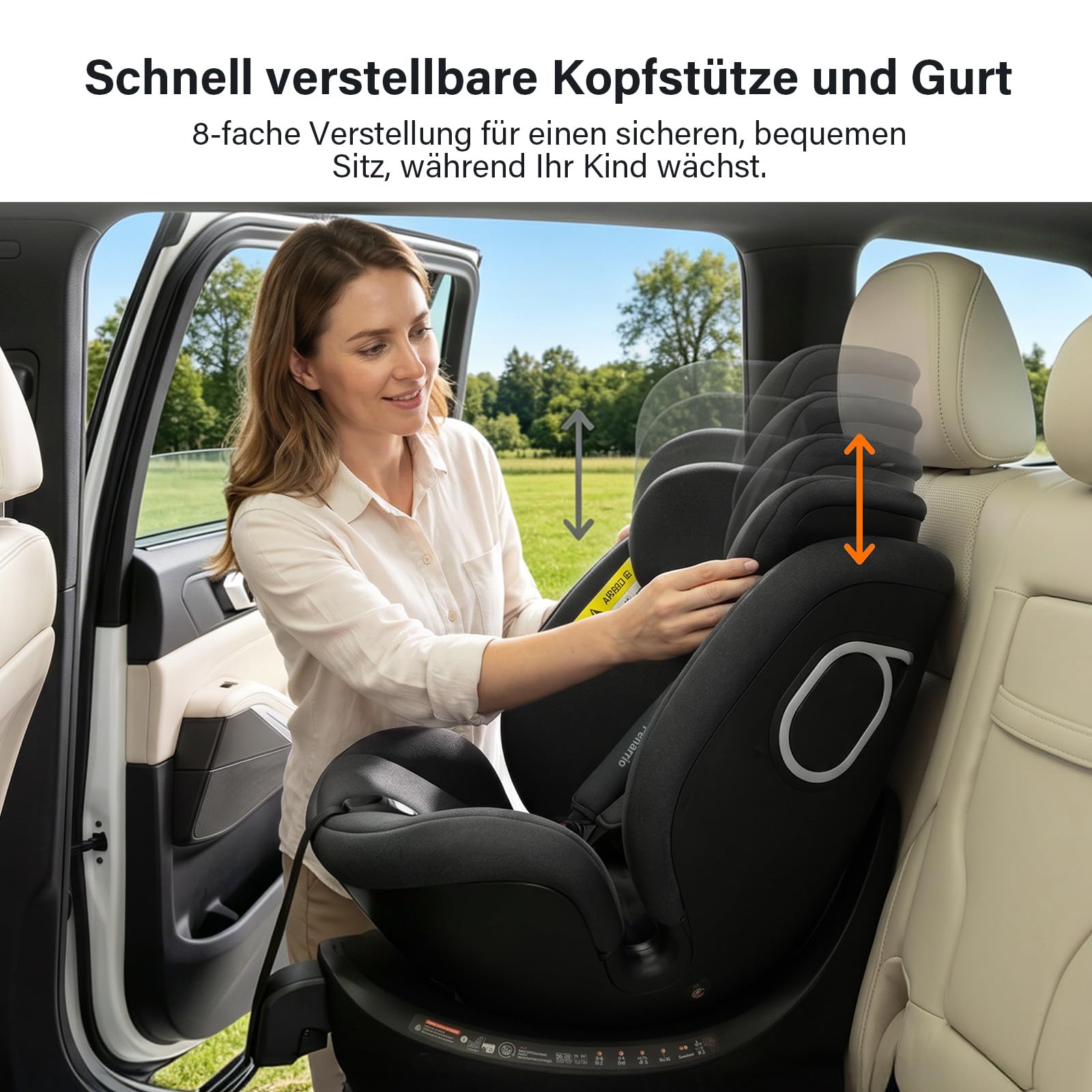 AS5 i-Size kindersitz, 360 Grad Drehbar, Mit ISOFIX, Schwarz | Zweizonen-Kühlsystem; Sprachsteuerung; i‑Size Standards Hinaus; Mit ISOFIX, 360°-Drehung; 0–12 Jahre, 40–150 cm(ca. 0-25 kg)