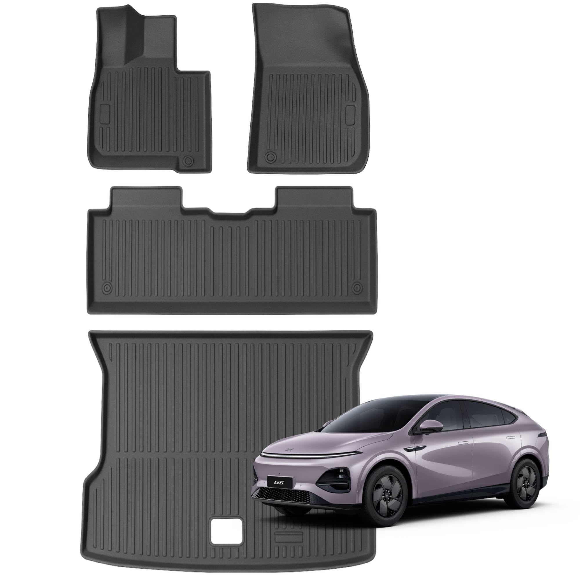 [Passgenau für XPENG G6] FOXMOD Premium TPE-Fußmatten + Kofferraummatte für XPENG G6 2026 2027 – Perfekte Passform, Geruchsneutral, rutschfest, Wasserdicht, Allwetter, Sicheres Fahren