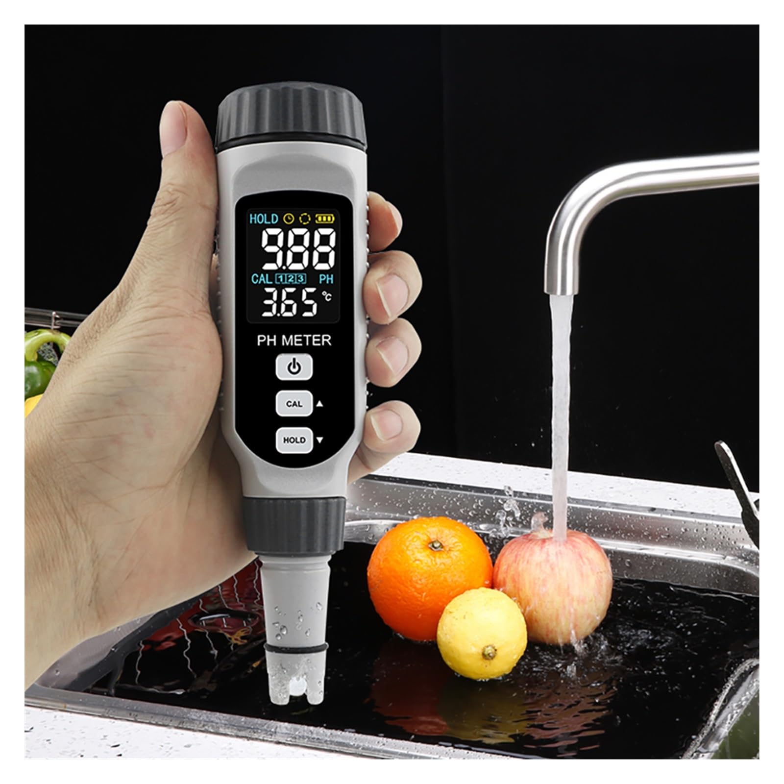 Type de stylo Portable PH mètre testeur qualité l'eau acidomètre for Aquarium acidimètre comprend une batterie lithium 3.7 V, Testeur précis