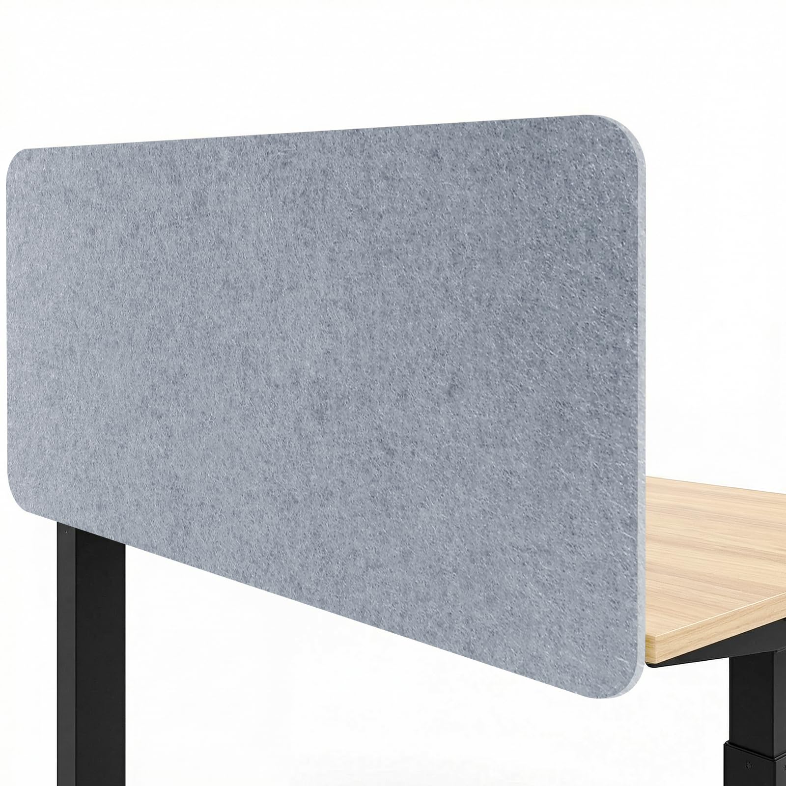 Felt Desk Divider, Clamp-On Privacy Panel, 60 x 120 cm, Light Grey