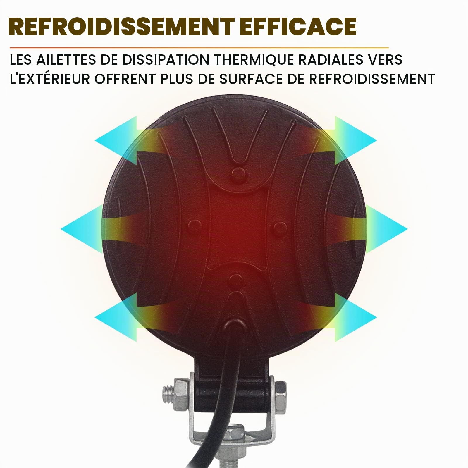 SKYWORLD 2 Pcs Rond Phare de Travail Led, 3.2 pouces 42W Mini