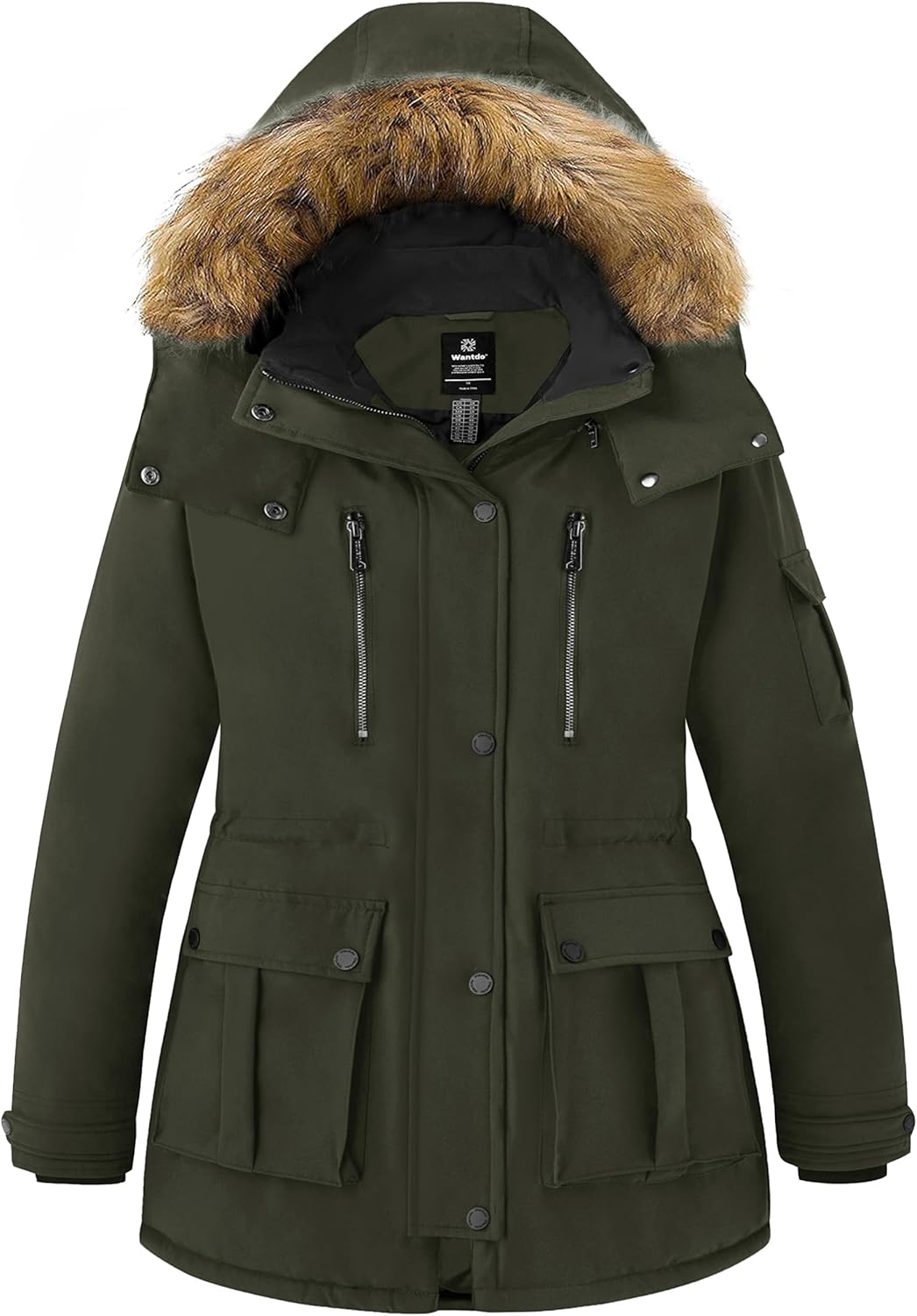 wantdo Plus Size Winter Coats for Women Parka Overcoat Warm Winter Jacket with Hood