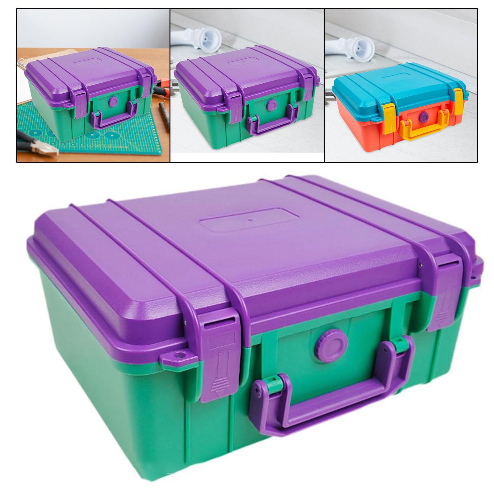 Caja de herramientas resistente al agua, resistente a los aplastamientos, caja de almacenamiento rígida para almacenamiento al aire libre y organización pesada