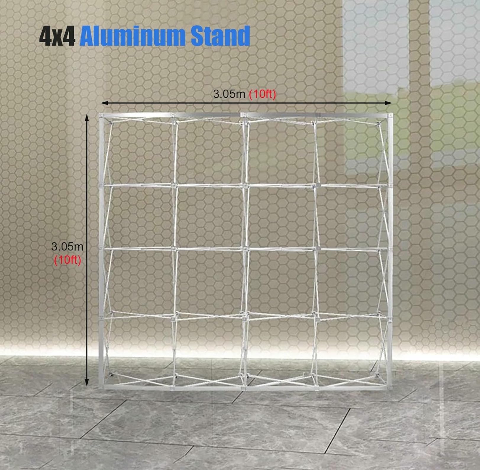 Stand de exhibición emergente de Tela tensada, Soporte de exhibición portátil con 2 Barras de Soporte, Estructura de Fondo para Bodas, Eventos y Fiestas de cumpleaños.