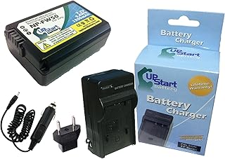 Replacement for Sony DLSR A55 Battery and Charger with Car Plug and EU Adapter - Compatible with Sony NP-FW50 Digital Camera Batteries and Chargers (1300mAh 7.2V Lithium-Ion)