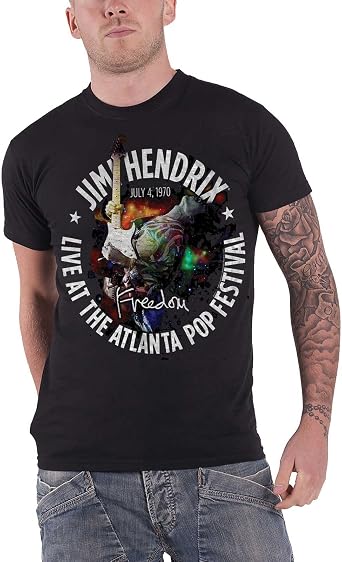 Jimi Hendrix T Shirt Atlanta Pop Festival 1970 Official Vintage Mens Black Size XL